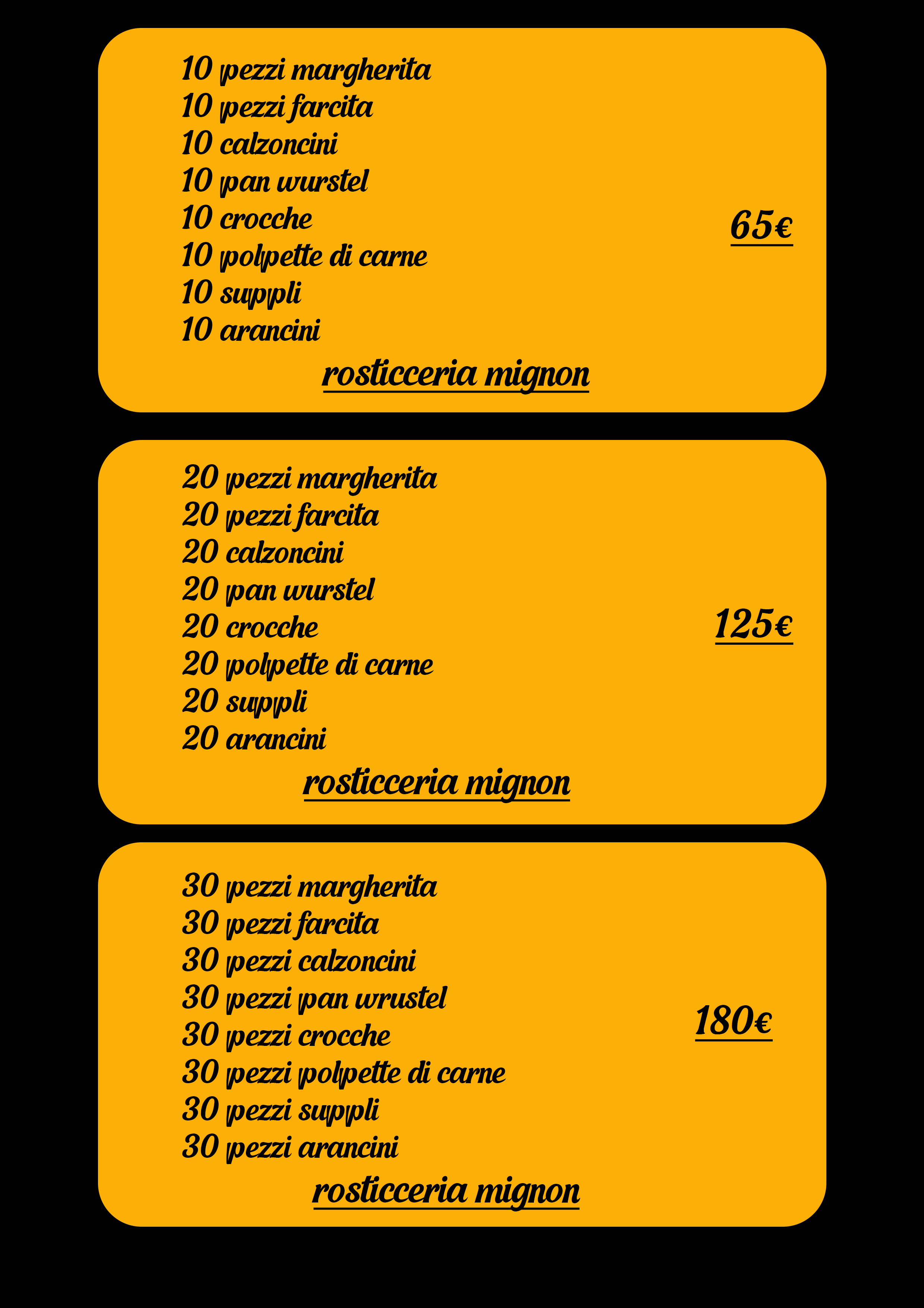 Menù Fantasy buffet pagina 1